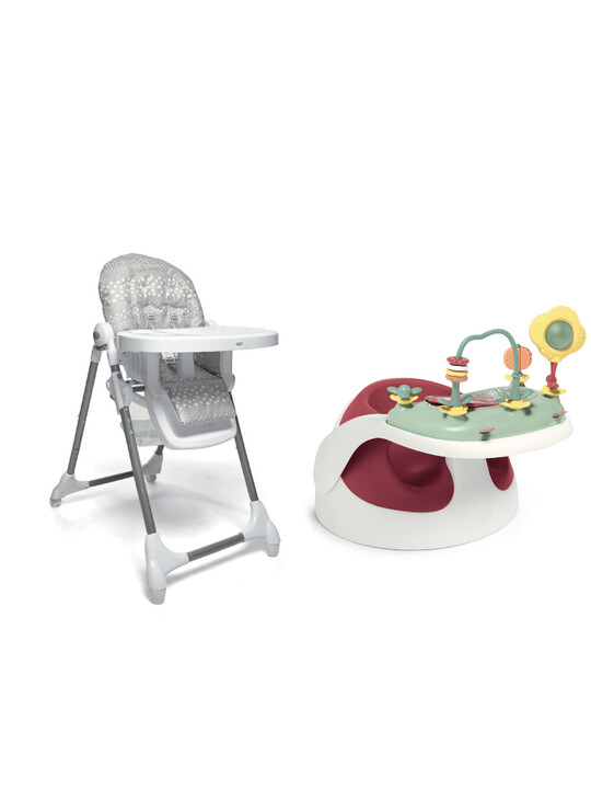 Baby Snug Cherry with Grey Spot Highchair image number 1